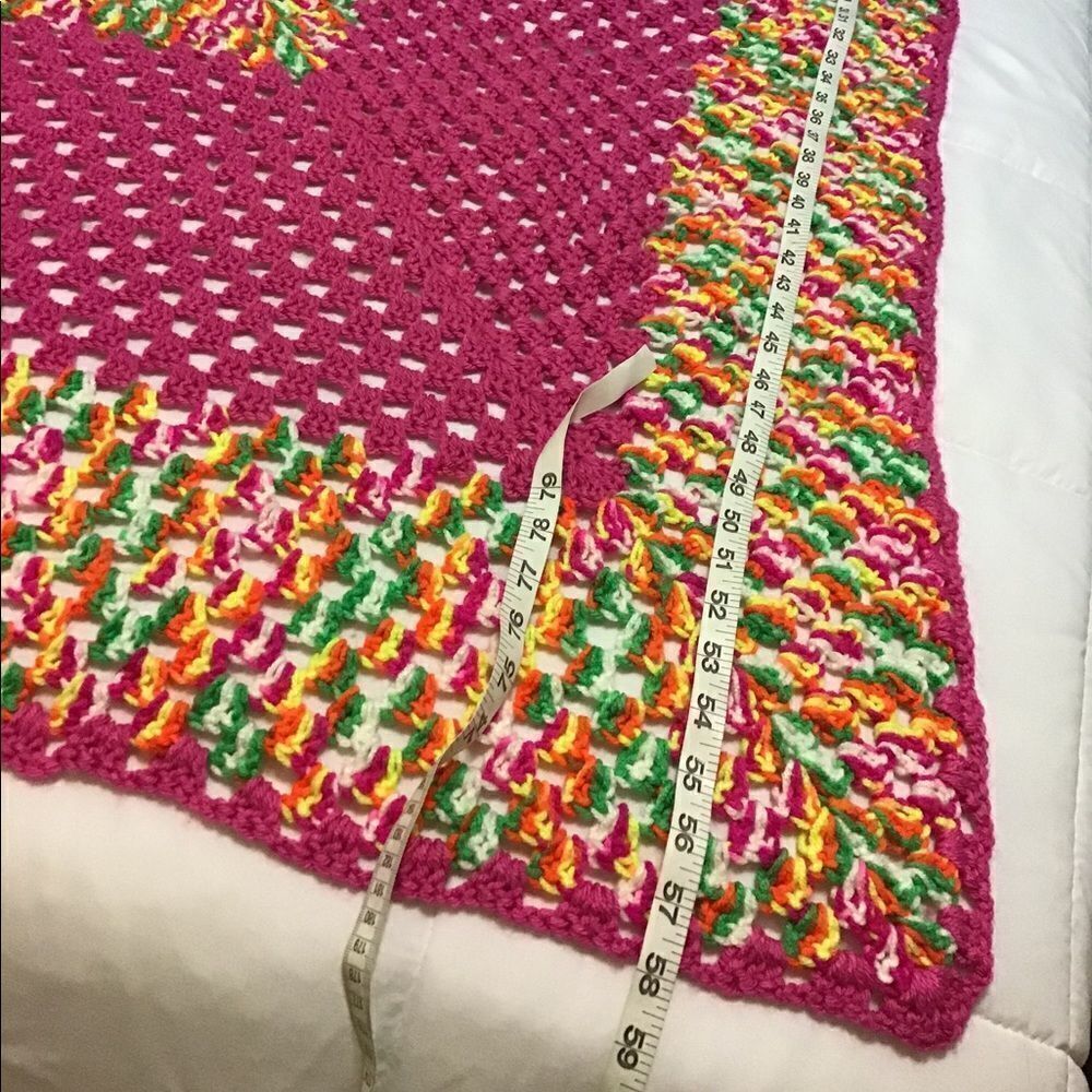 Handmade Knit Crochet Throw - Picture 6 of 6